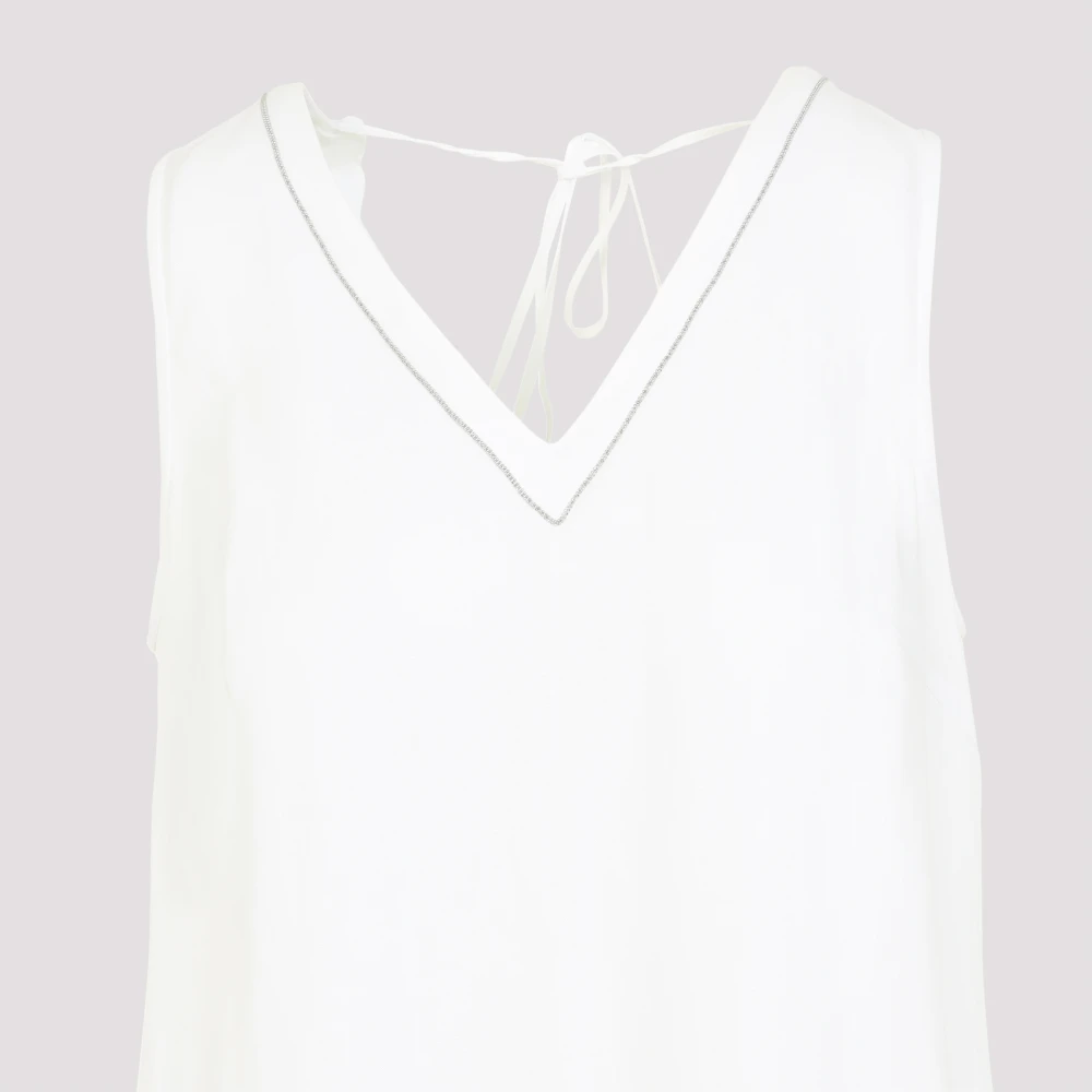 PESERICO Witte Linnen Jurk Elegant Comfortabele Stijl White Dames