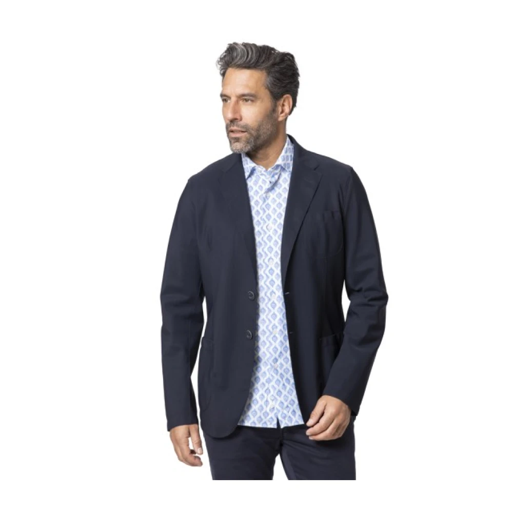 Herno Marineblauwe Blazer Blue Heren