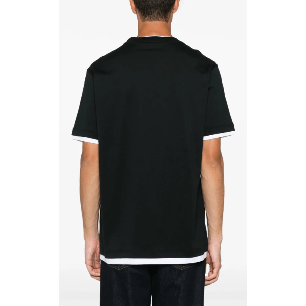 Brioni Geborduurd Logo Crew Neck T-shirt Black Heren