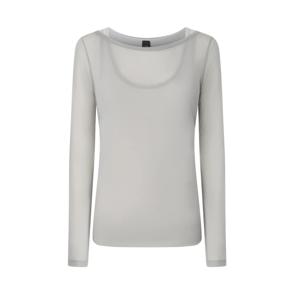 Pinko Grijze Gebreide Trui Donker Licht Grijs Gray Dames