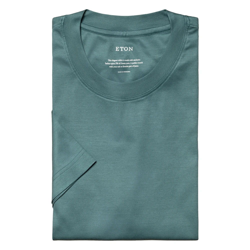 Eton Luxe Filo di Scozia T-shirt Green Heren