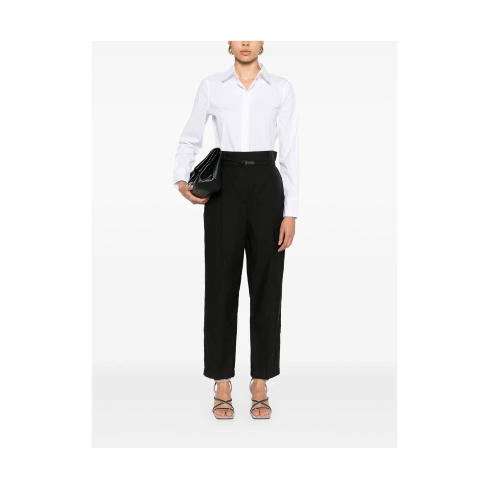 BRUNELLO CUCINELLI Witte Katoenen Poplin Shirt met Monili Ketting White Dames