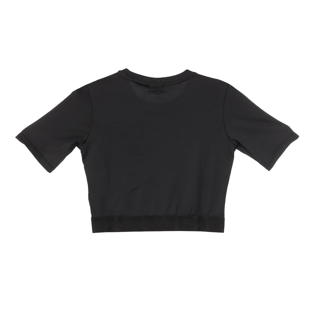 Fila Zwarte Cropped Crewneck Tee met Logo Black Dames