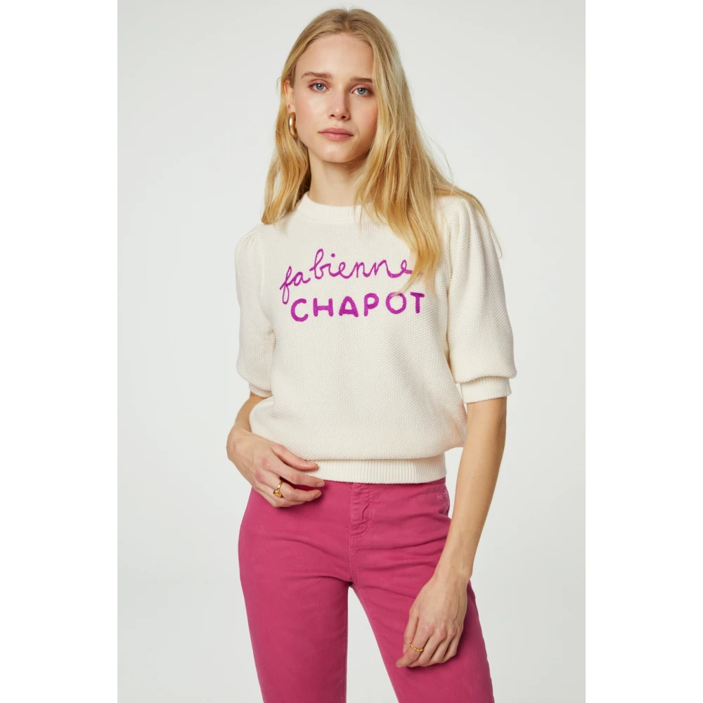 Fabienne Chapot Logo Pullover Trui White Dames