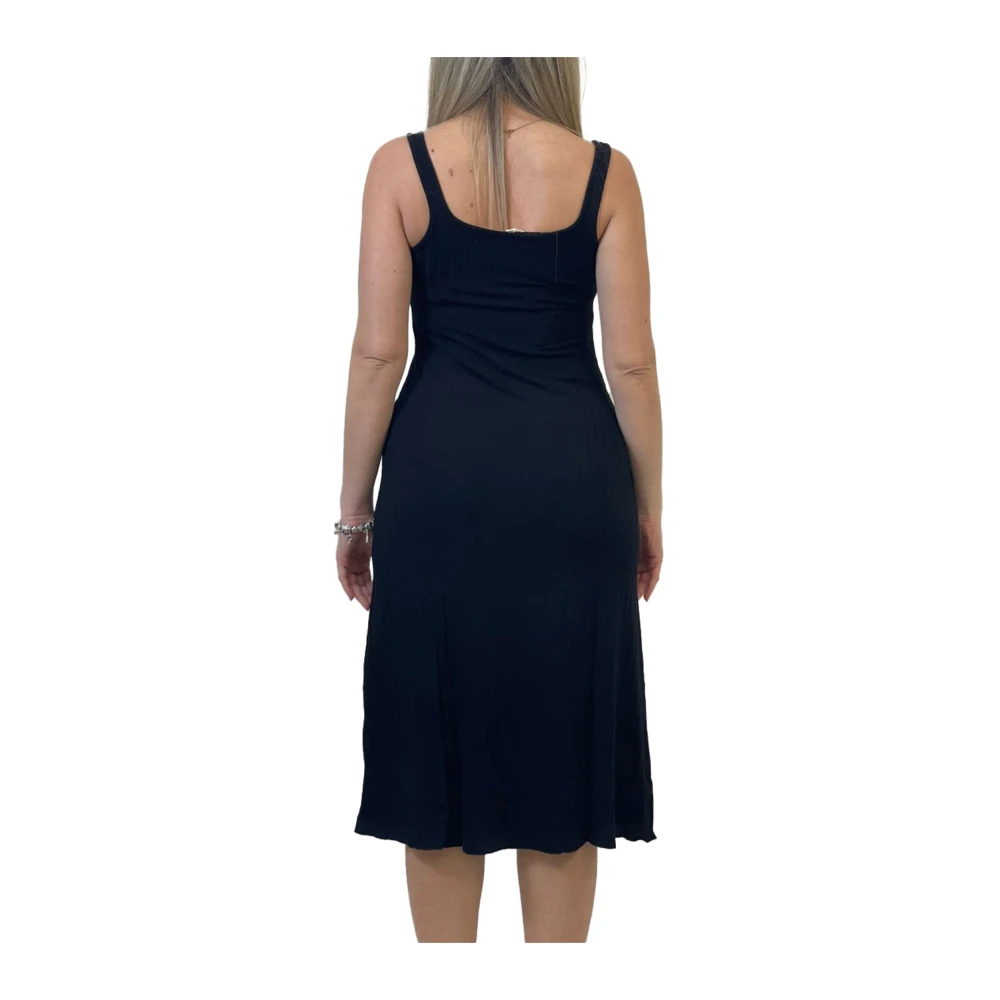 Hinnominate Zwarte Geribbelde Tankjurk Black Dames