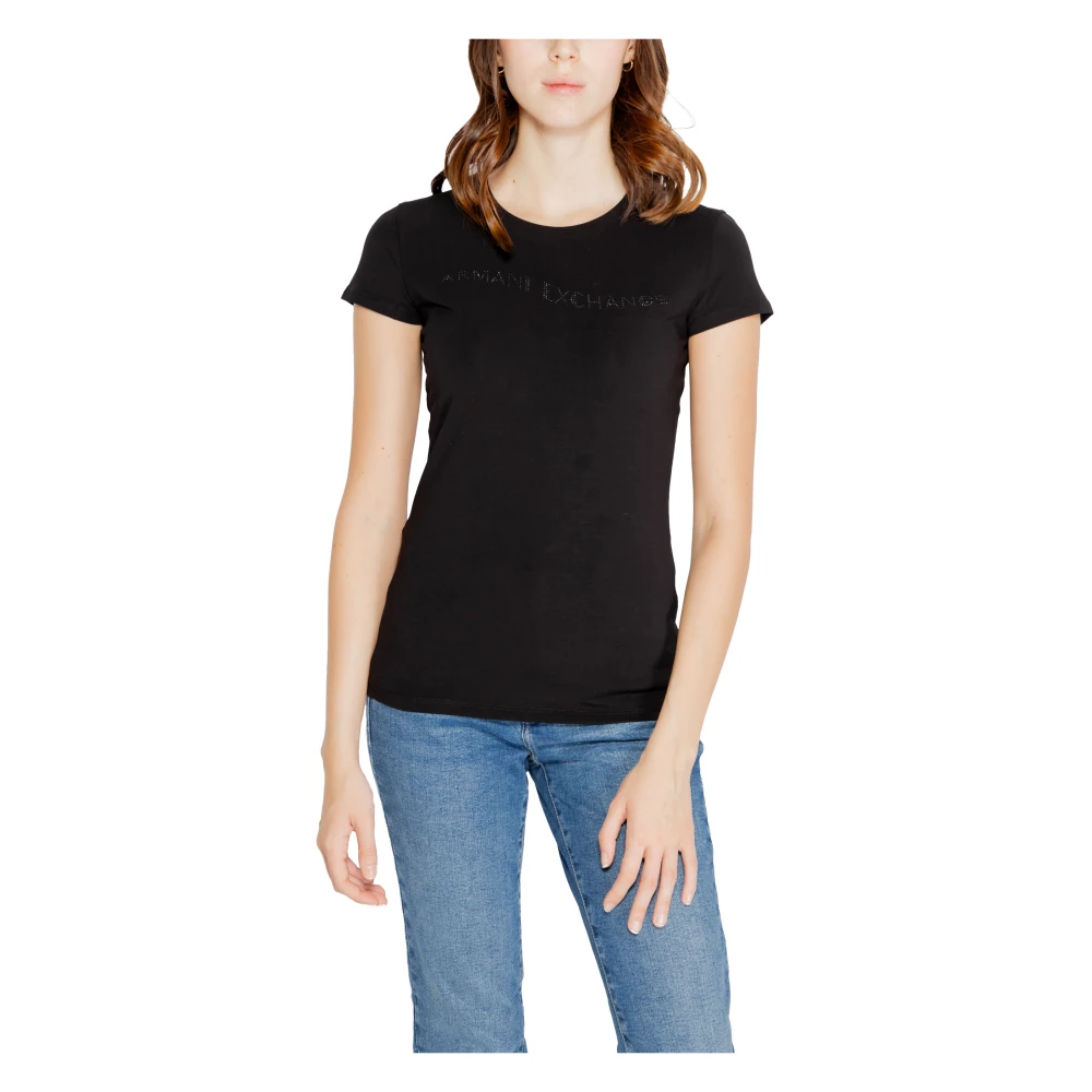 Armani Exchange Herfst Winter Dames T-Shirts Collectie Black Dames