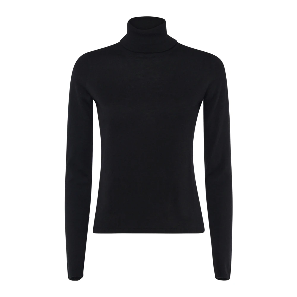 Max Mara Zwarte Trui met Hoge Kraag Black Dames