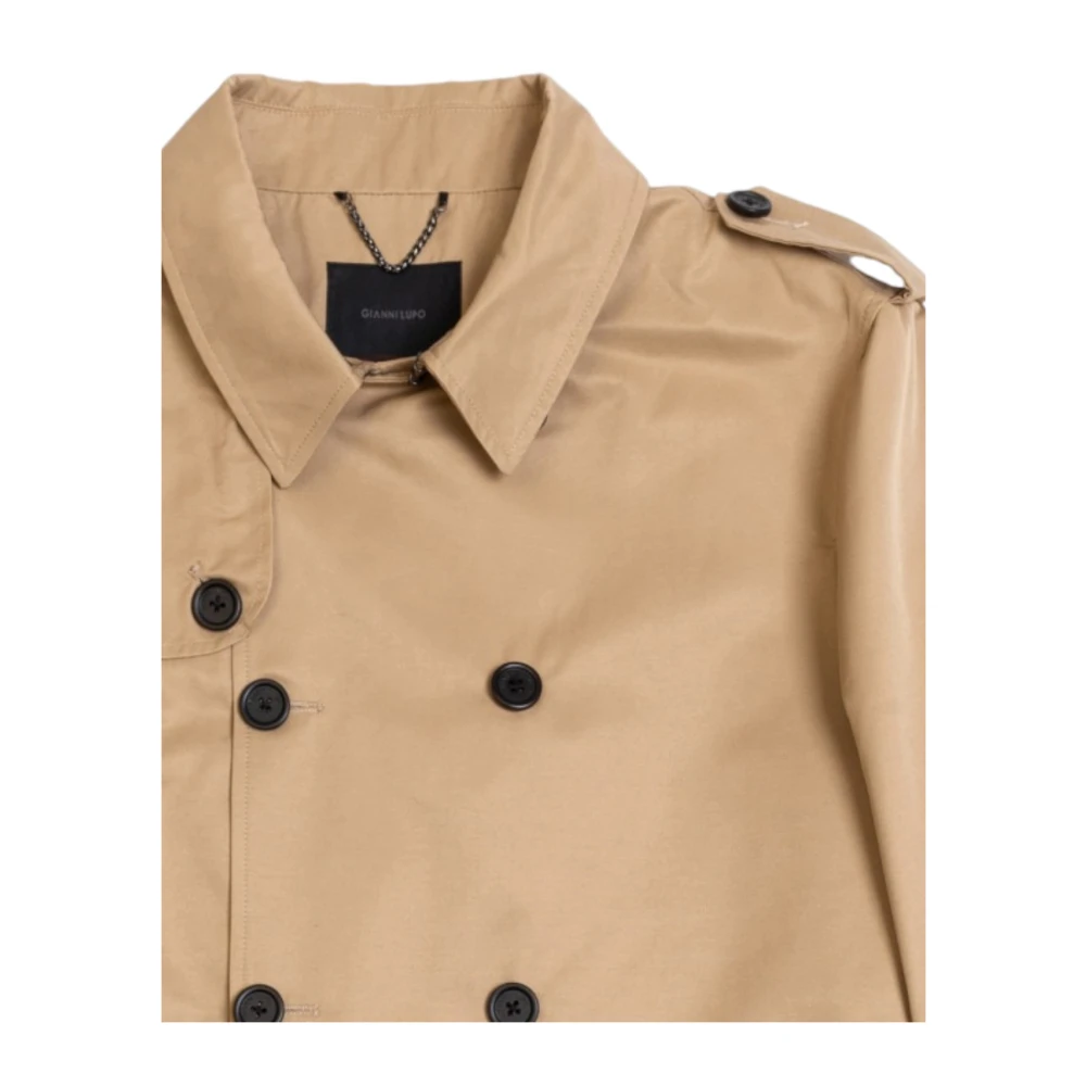Gianni Lupo Kameel Waterdichte Trenchcoat Brown Heren