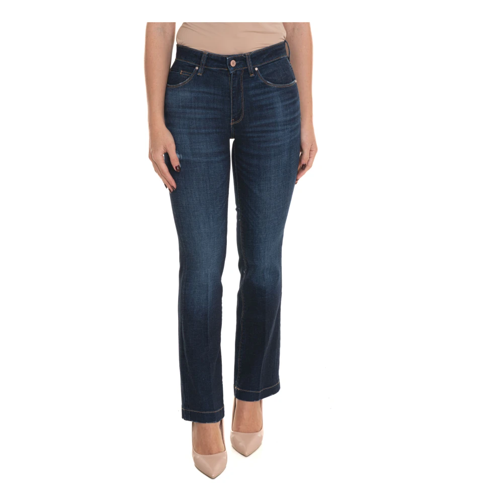 Guess High waisted bootcut jeans met uitsparingen Blue Dames