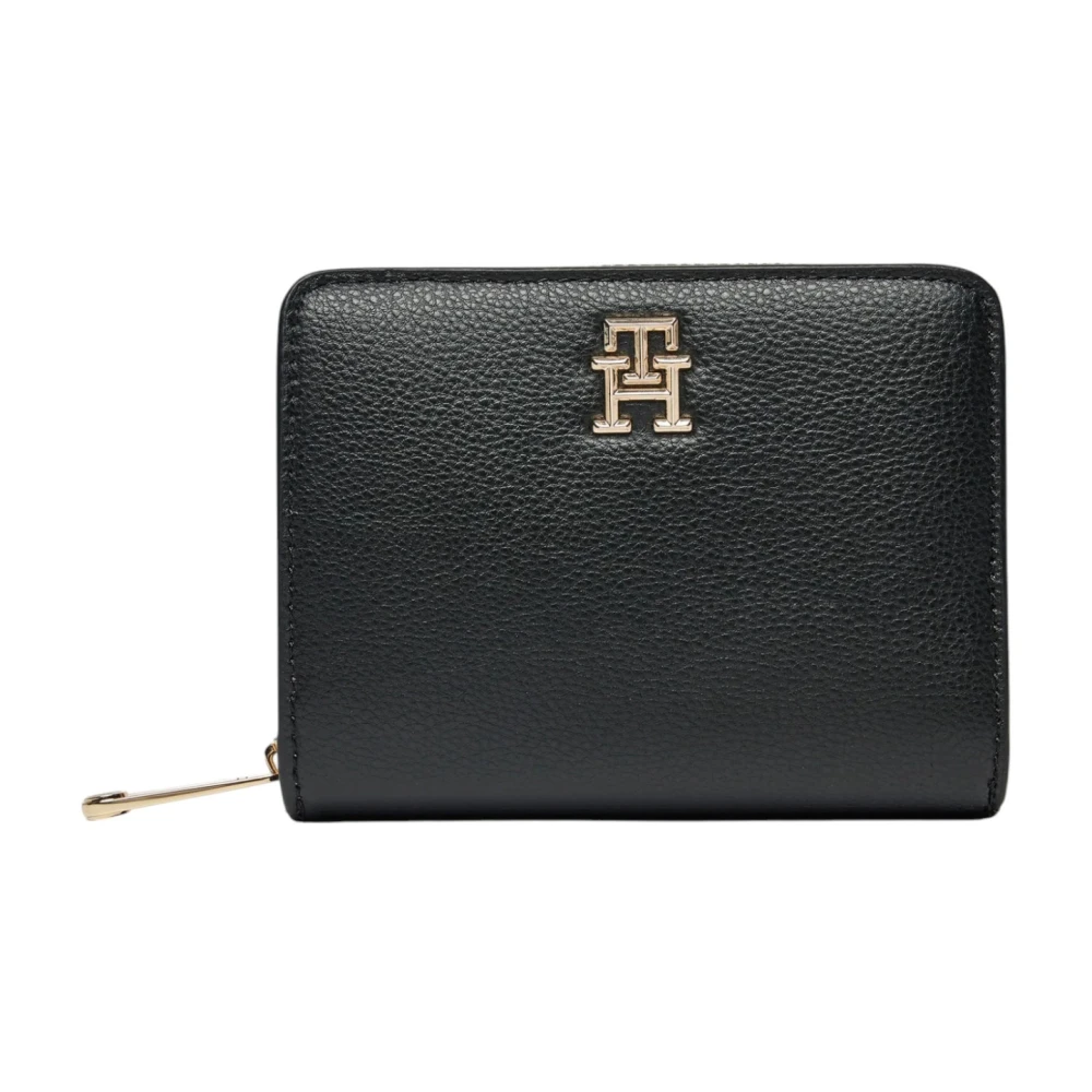 Tommy Hilfiger Zwarte Portemonnee Lente Zomer Vrouwen Black Dames