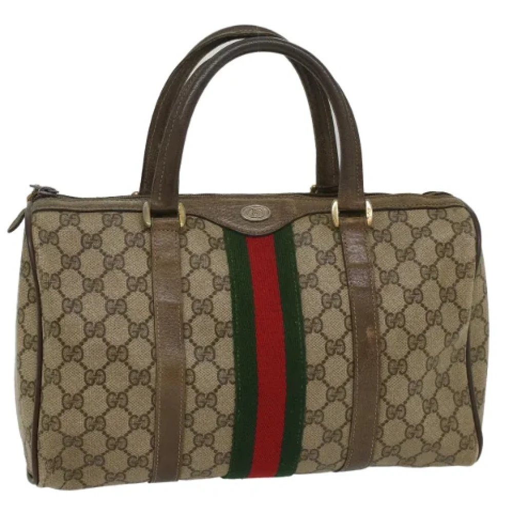 Gucci Vintage Pre-owned Canvas travel-bags Beige Dames