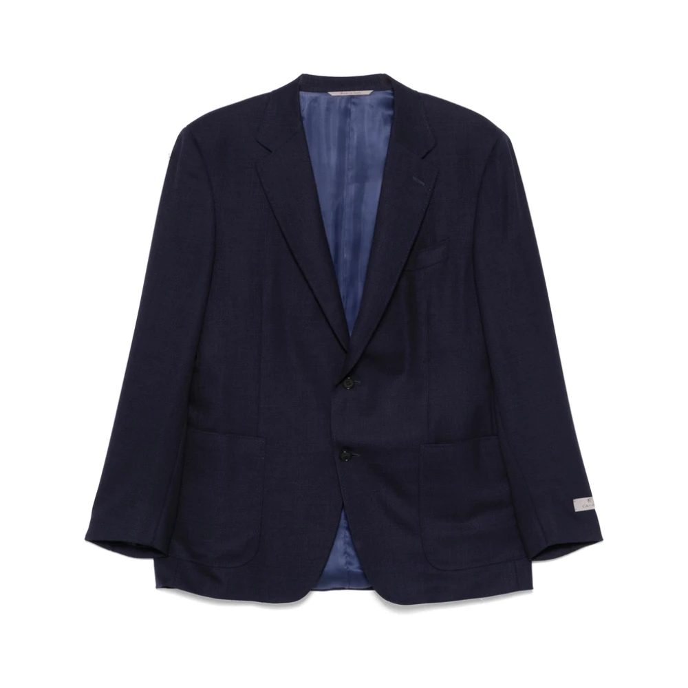 Canali Navy Blauw Jack met Achterventilatie Blue Heren