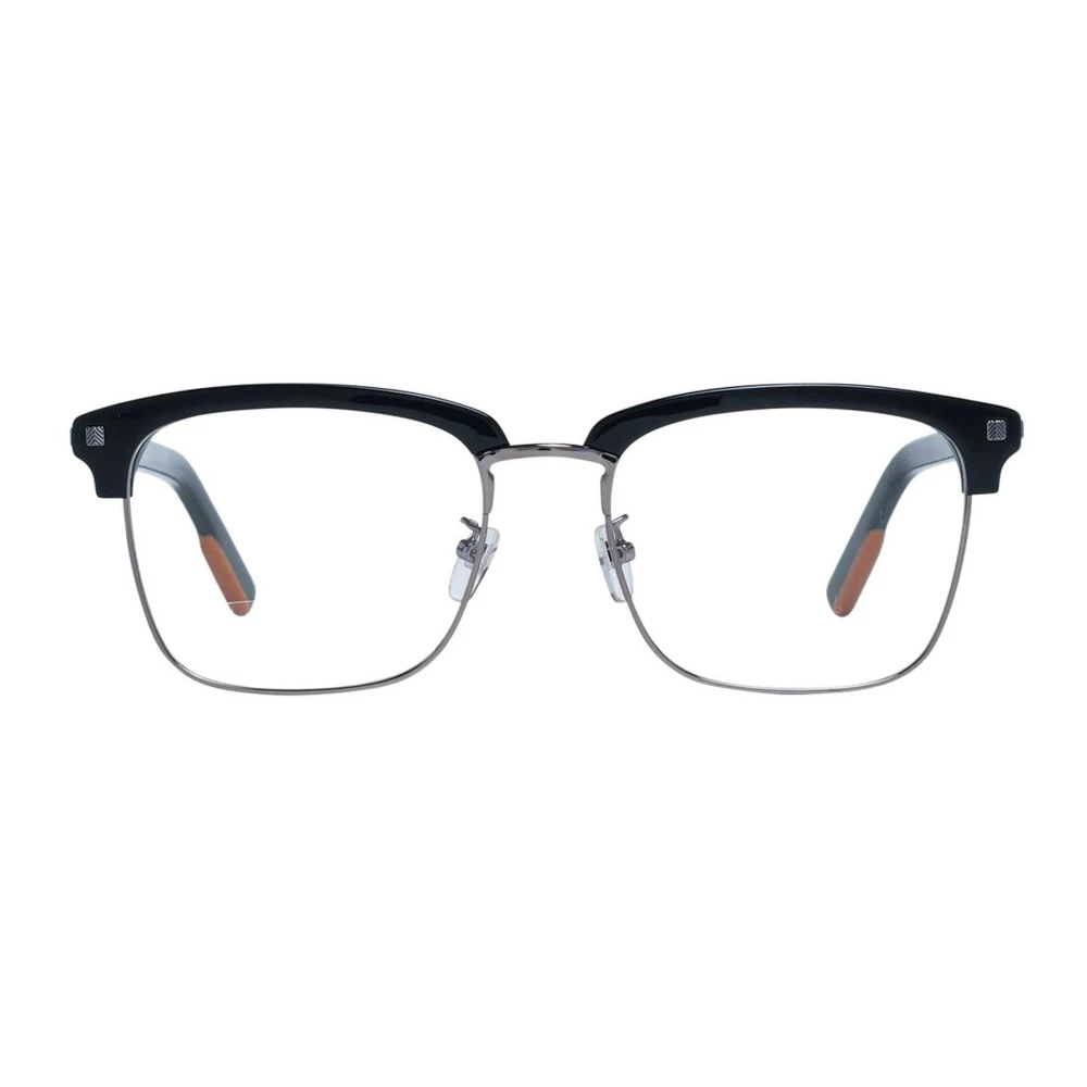 Ermenegildo Zegna Zwarte Vierkante Optische Frames Black Heren