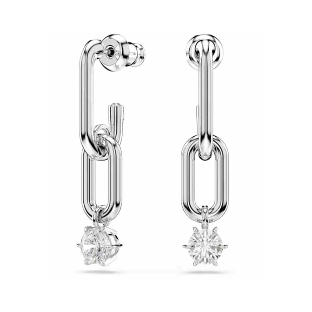 Swarovski Women's Gray Earrings, One Size, Crystal Earrings For Everyday Elegance