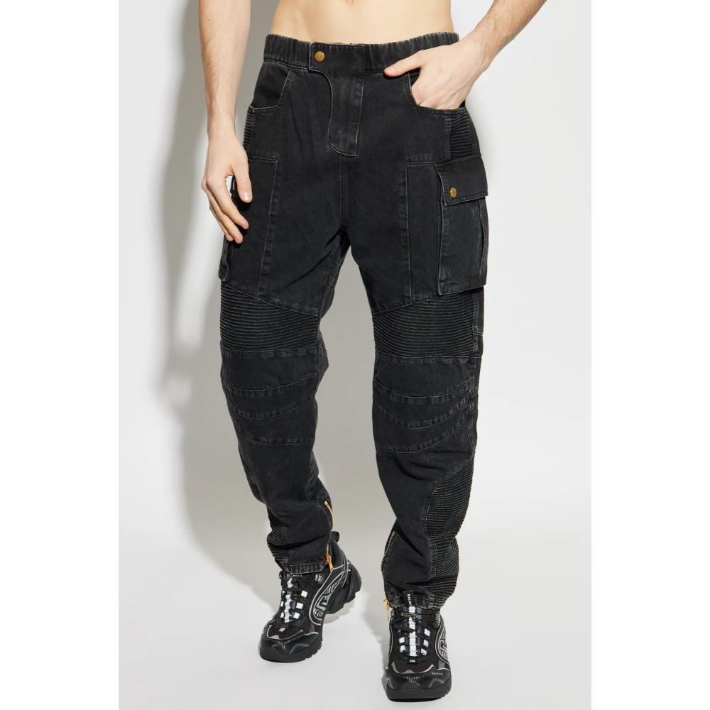 Balmain Cargo style jeans Black Heren
