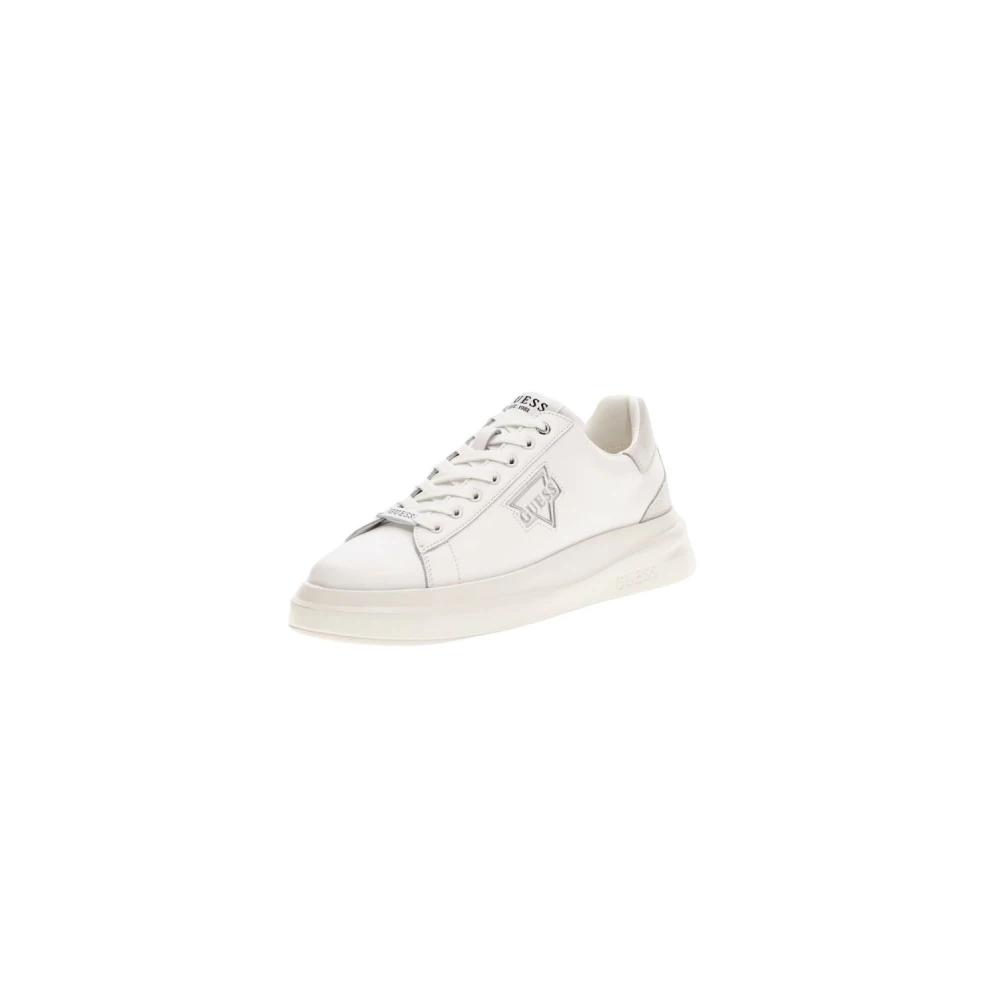 Guess Men's White Elba Leather-Blend Sneaker - Sneakers - 7 Uk - Shoes