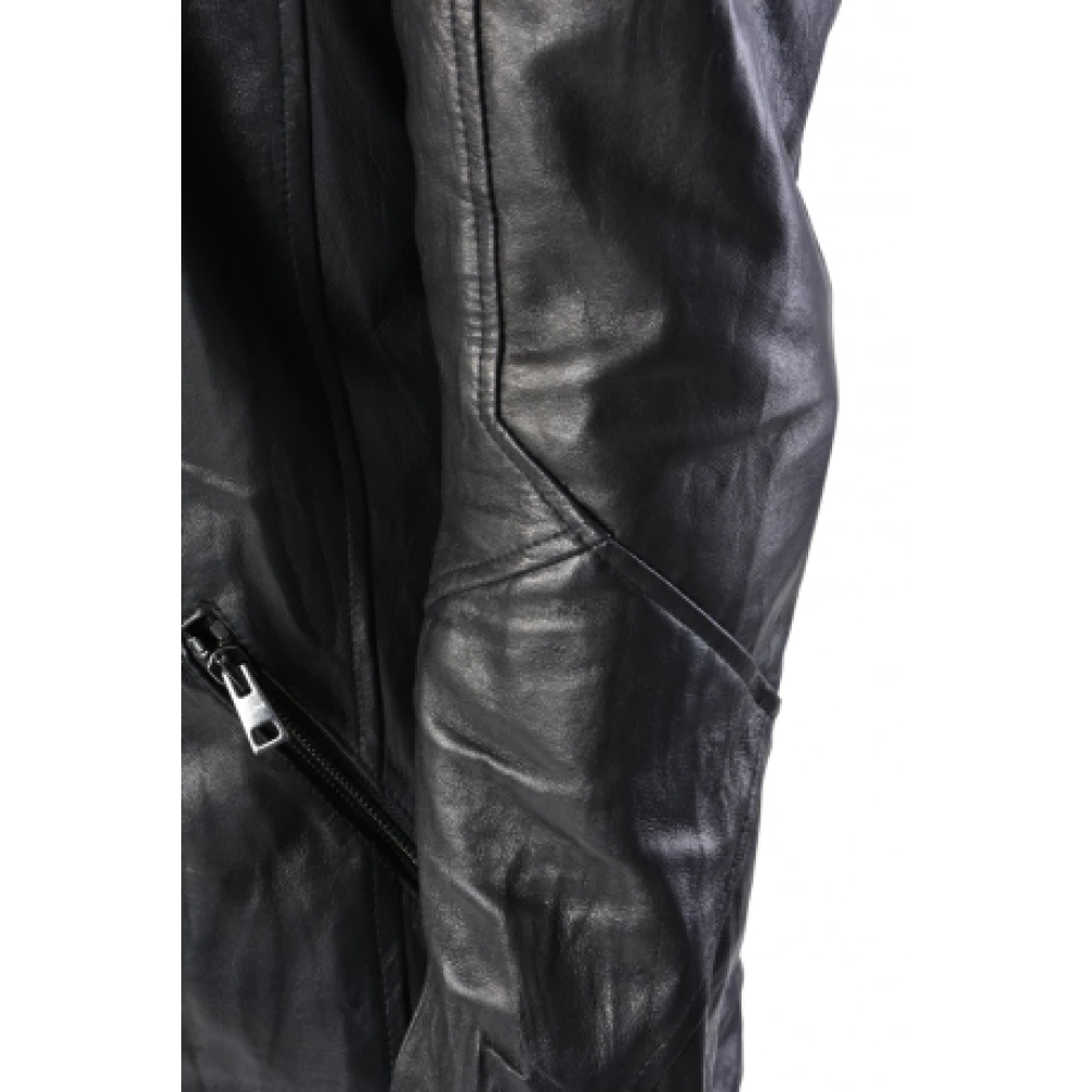 La Haine Inside Us Zwarte zachte leren motorjas Lm161 Black Heren