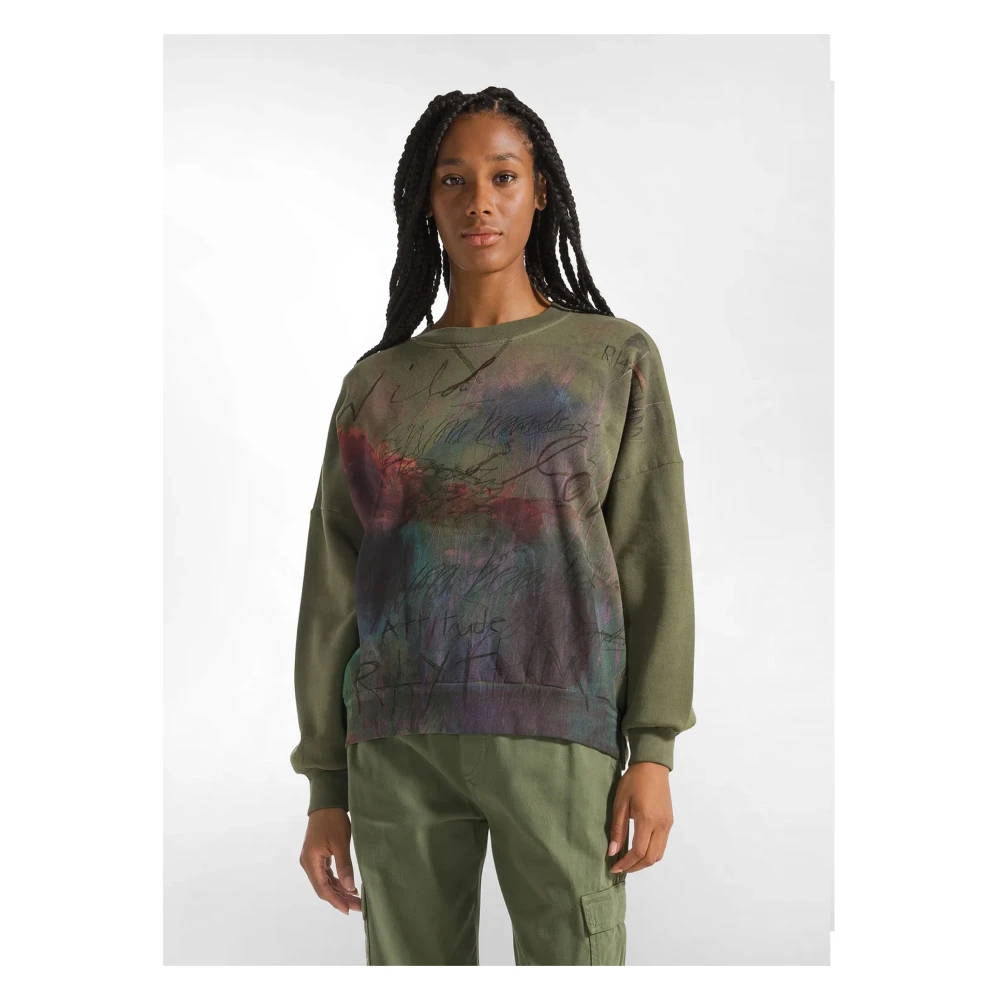 Deha Olijfgroene Dames Sweatshirt Green Dames