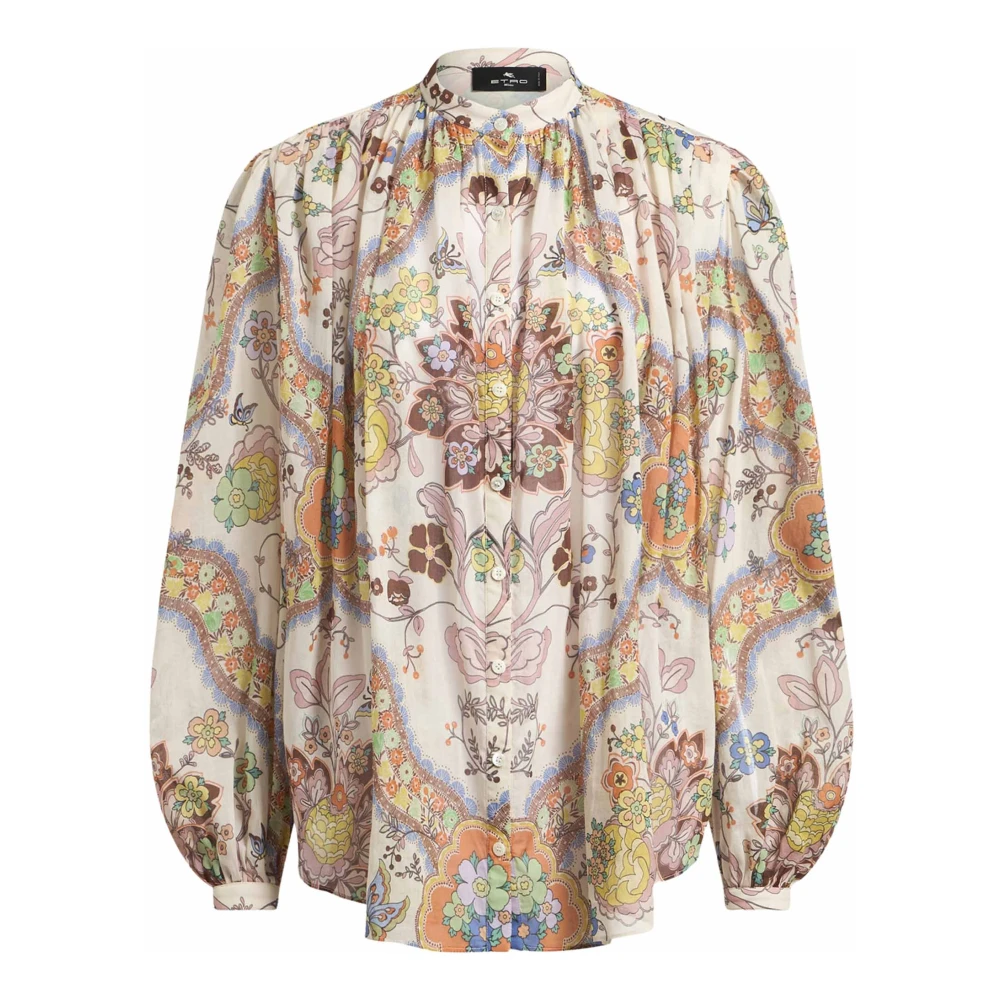 ETRO Bloemenprint Mandarin Kraag Shirt Multicolor Dames
