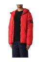 rode-nylon-donsjas-met-capuchon