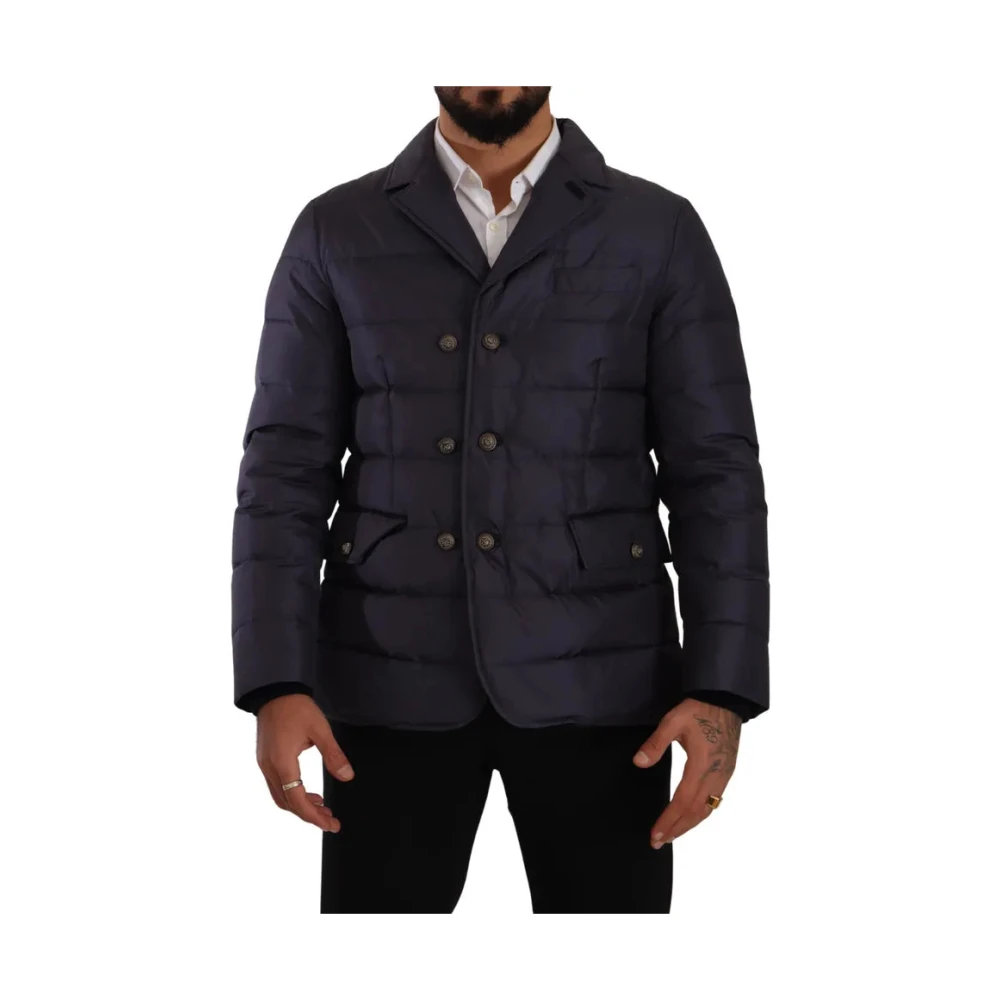 Dolce & Gabbana Men's Blue Dark Silk Goat Blouson Jacket