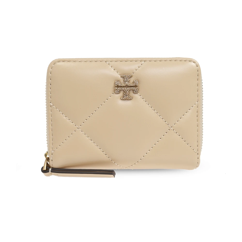 TORY BURCH Gewatteerde Logo Portemonnee Zand Beige Dames