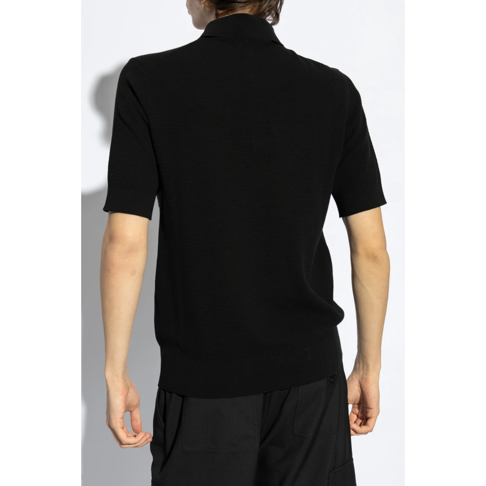 Dolce & Gabbana Polo met applicatie met gegraveerd logo Black Heren