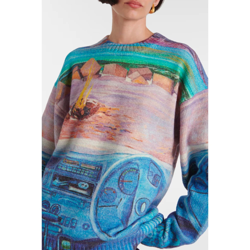 JW Anderson Grafische Print Merinowol Trui Multicolor Heren