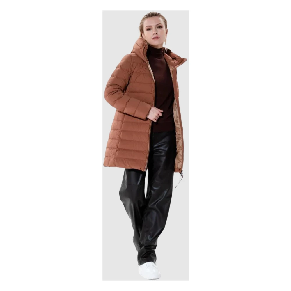 Duno Gewatteerde jas met capuchon Brown Dames