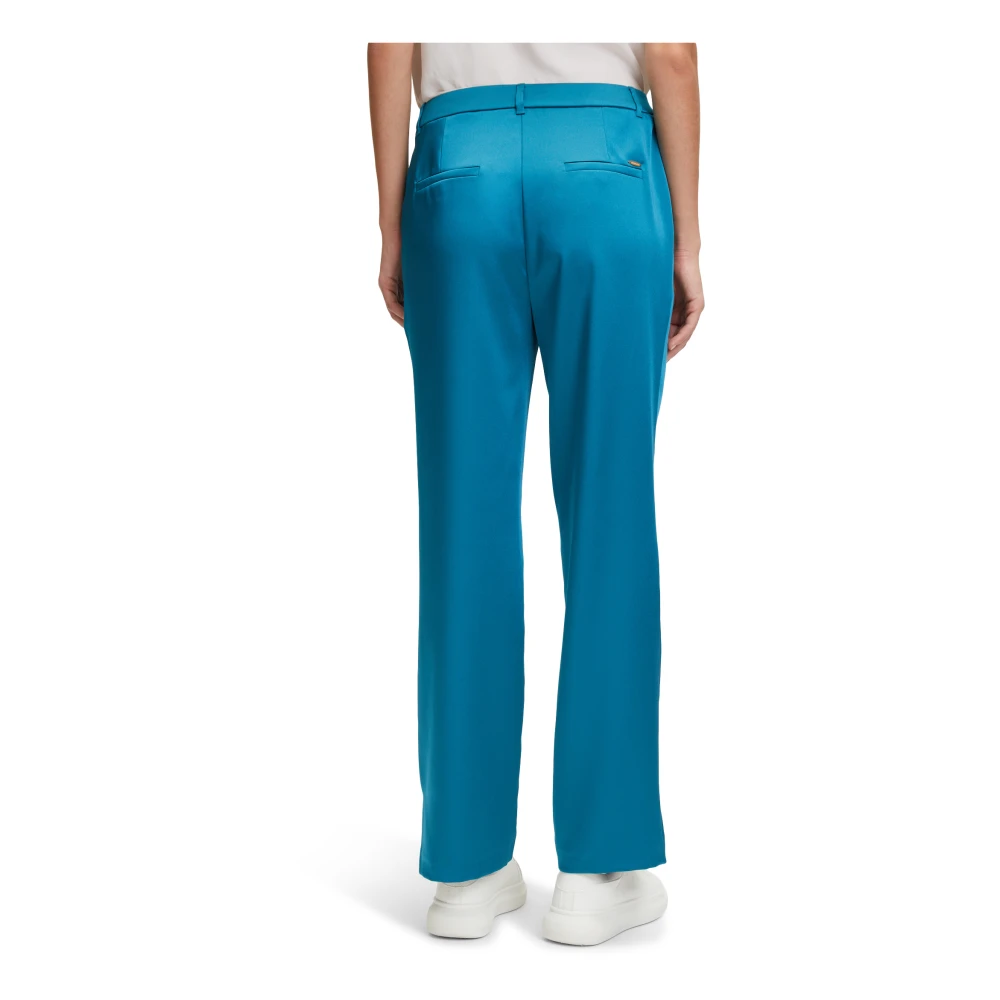 Betty & Co Elegante broek met zijsplitten Blue Dames