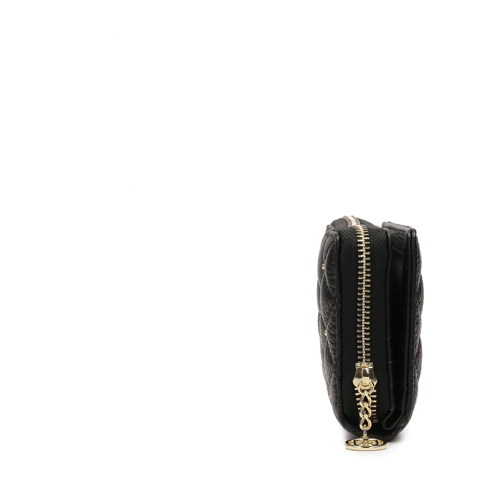 Kazar Grote zwarte ritssluitingportemonnee versierd met studs Black Dames