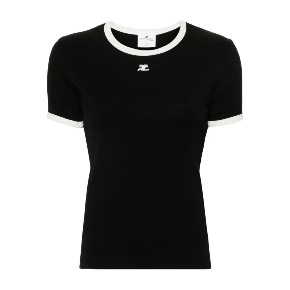 Courrèges Zwarte T-shirts en Polos Black Dames