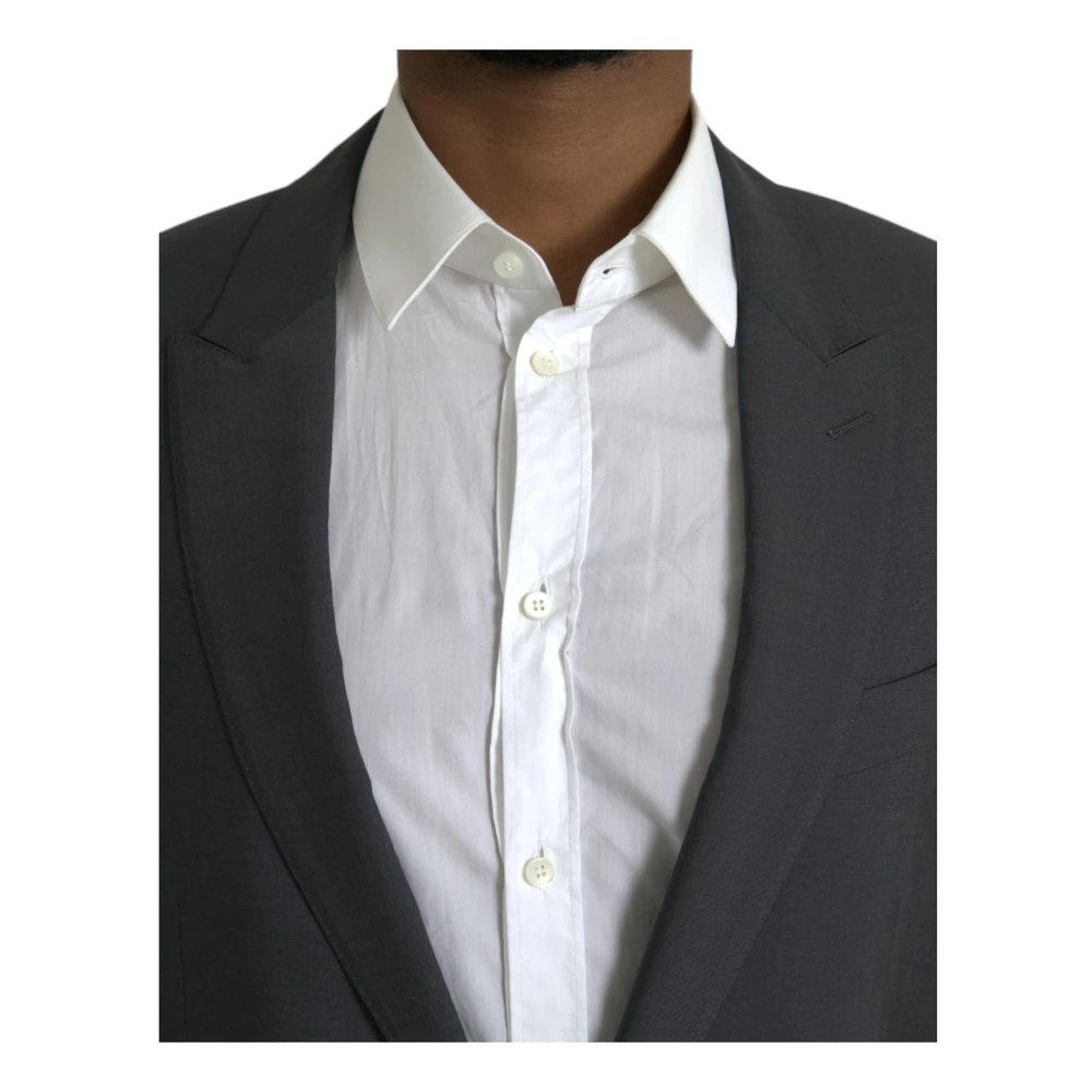 Dolce & Gabbana Grijze Wol Blazer Slim Fit Gray Heren