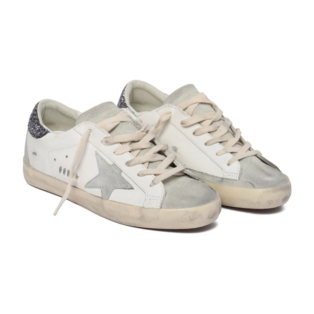 Golden Goose Witte Super Star Glitter Sneakers White Dames