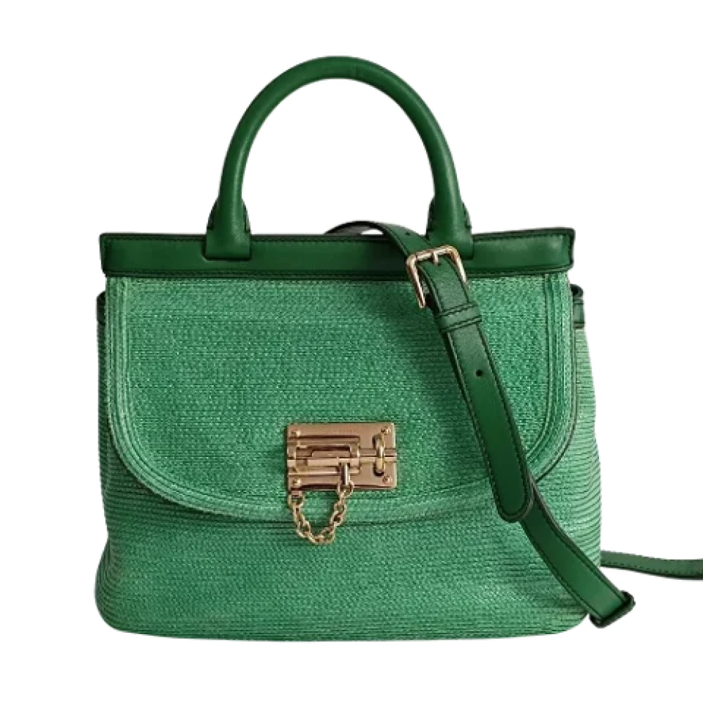 Dolce & Gabbana Pre-owned Raffia shoulder-bags Green Dames