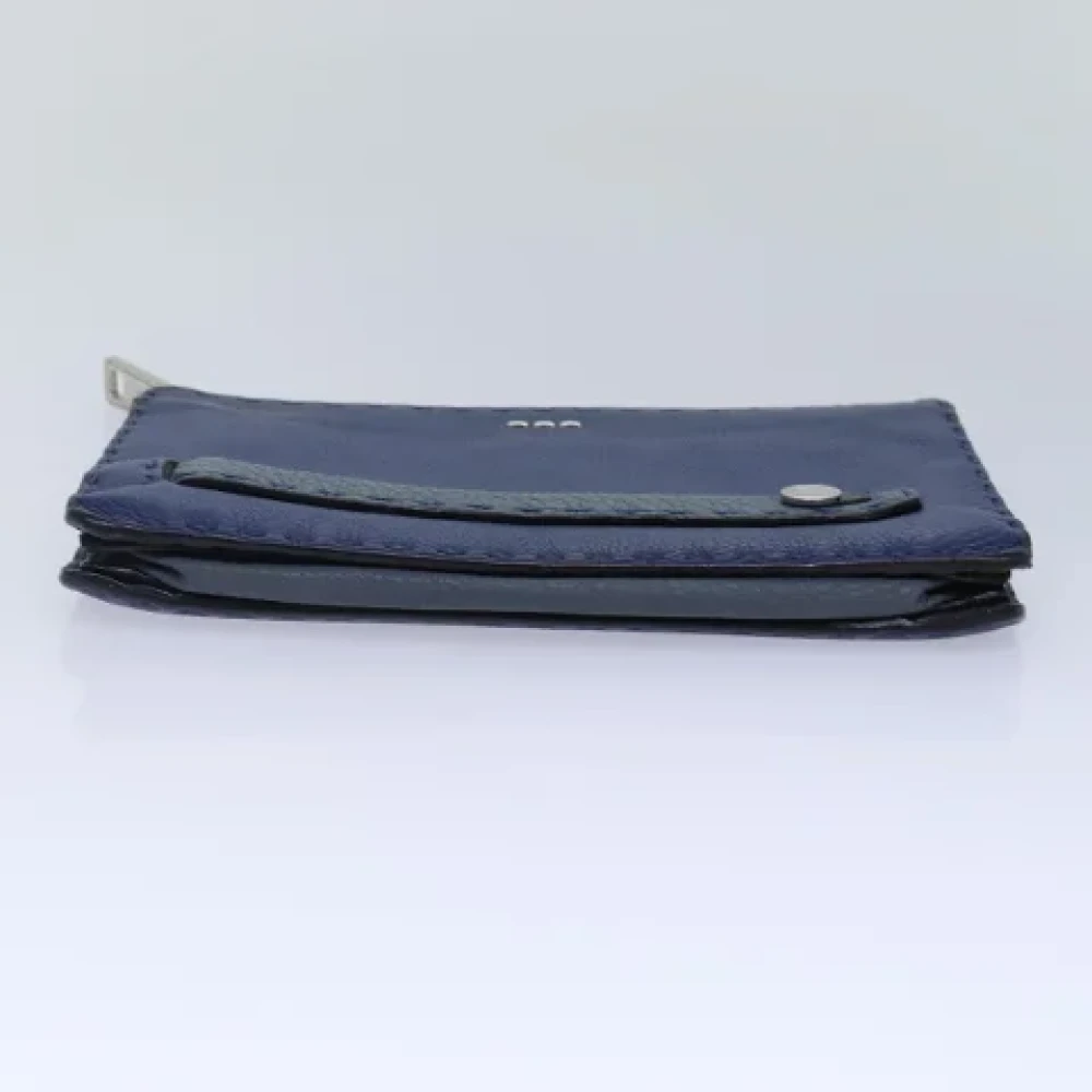 Fendi Vintage Pre-owned Leather clutches Blue Dames