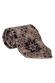 Beige Fantasy Pattern Necktie Accessory Black
