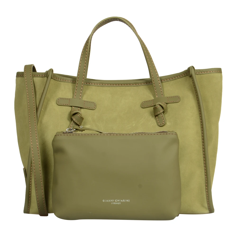 Gianni Chiarini Groene leren tas met knoopdetails Green Dames