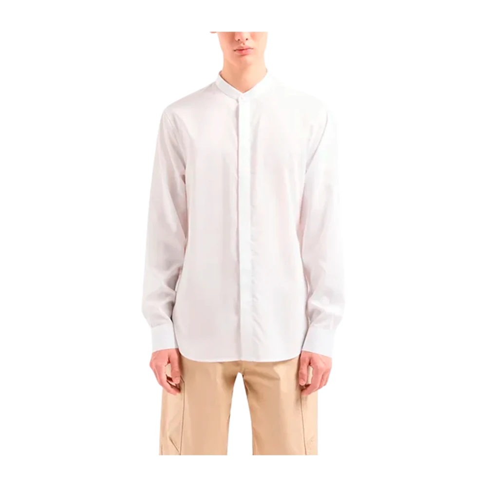 Armani Exchange Casual Stretch Poplin Overhemd White Heren