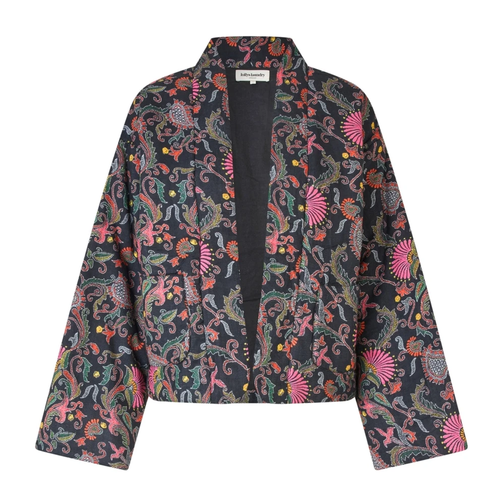 Lollys Laundry Women's Multicolor Light Jackets, S, Flower Print Cropped Jacket