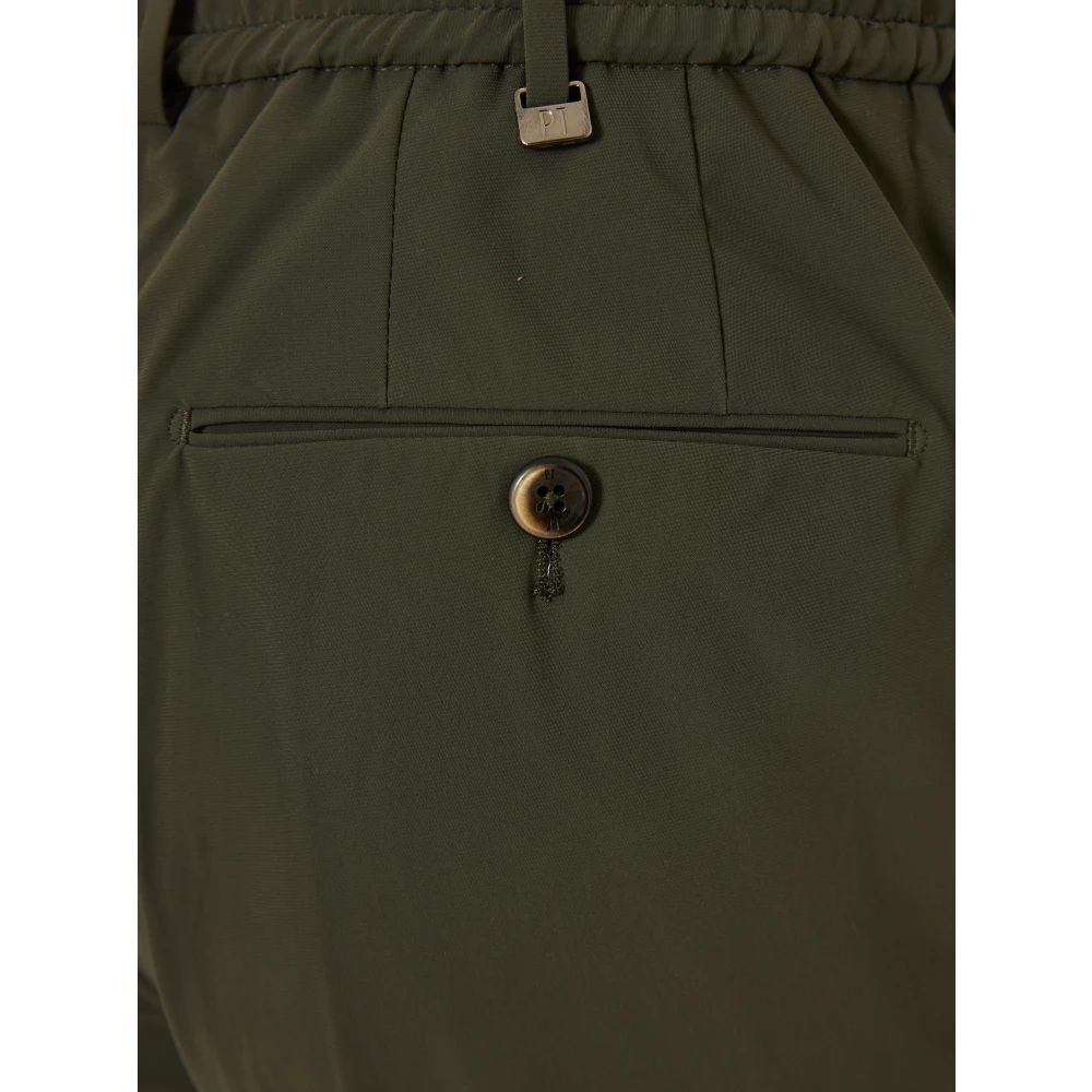 PT Torino Stretch broek met zakken gemaakt in Italië Green Heren