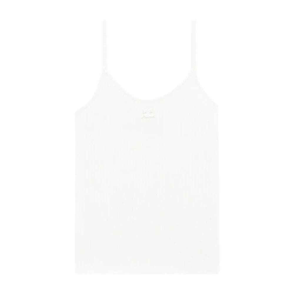 Courrèges Donna Bianco Top, M, New,