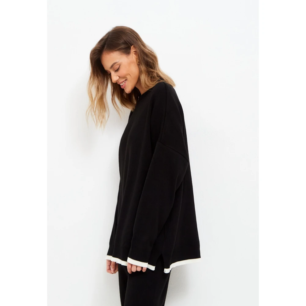 Cesare Gaspari Oversized Jogger set Zwart Black Dames