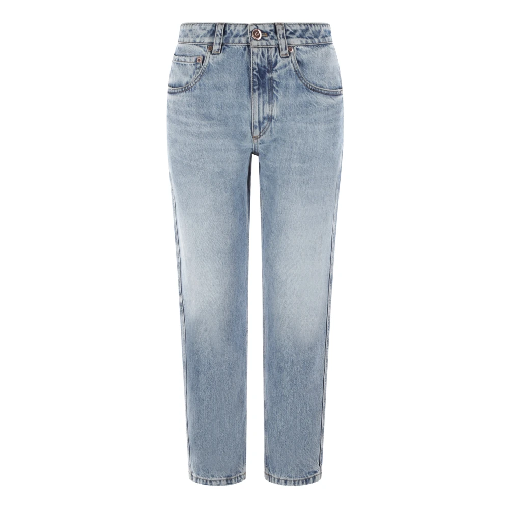 BRUNELLO CUCINELLI Regular-Fit Verwassen Denim Jeans Blue Dames