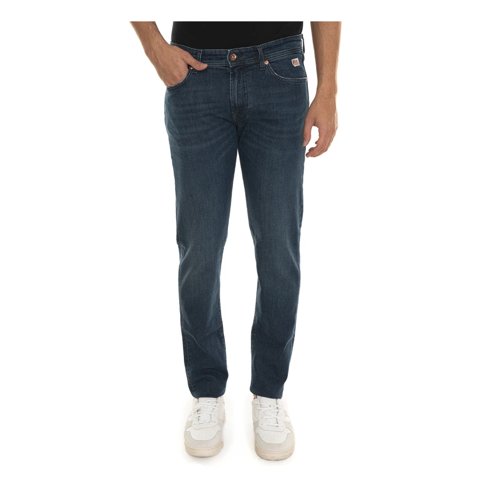 Roy Roger's Denim Jeans met Contrasterende Stiksels Blue Heren