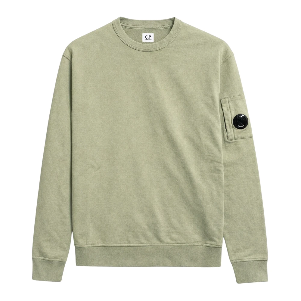C.p. Company Men's Green Sweatshirts, Xl, Crewneck Light Fleece Sweatshirt