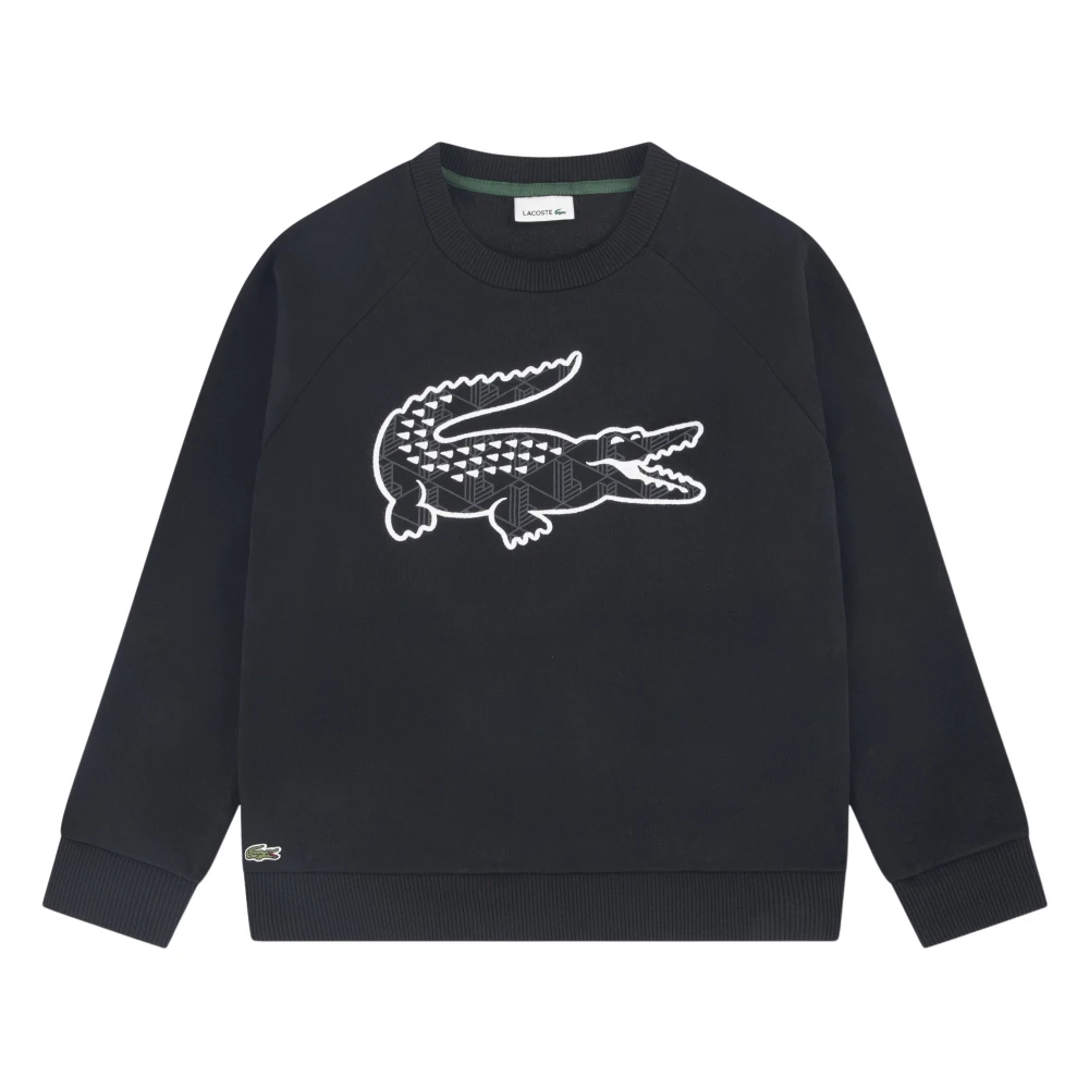 Lacoste Boys Black Kids Sweatshirts, 6 Y, Graphic Fleece Sweatshirt