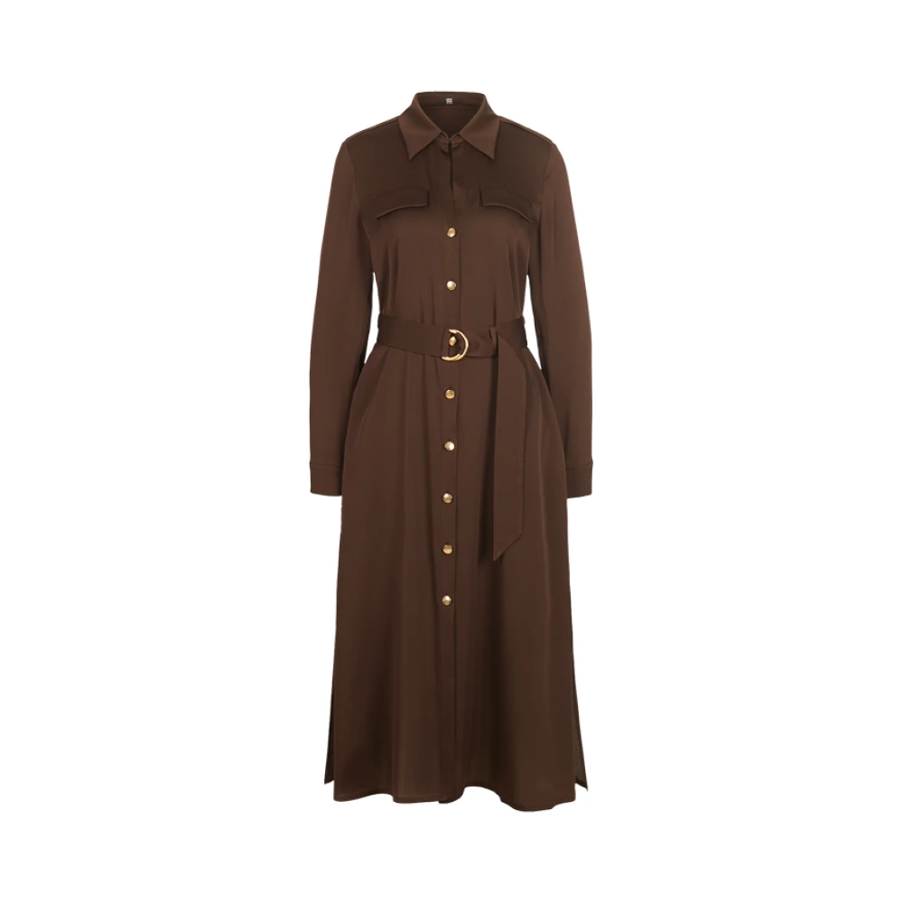 RIANI Elegante Chocoladebruine Jurk met Gouden Details Brown Dames