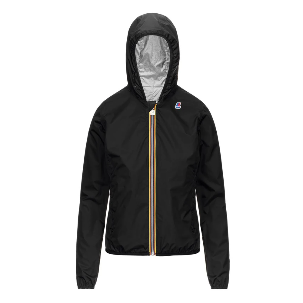 K-Way Girls Black Kids Rain Wear, 8 Y, Lily Plus.2 Double Jacket