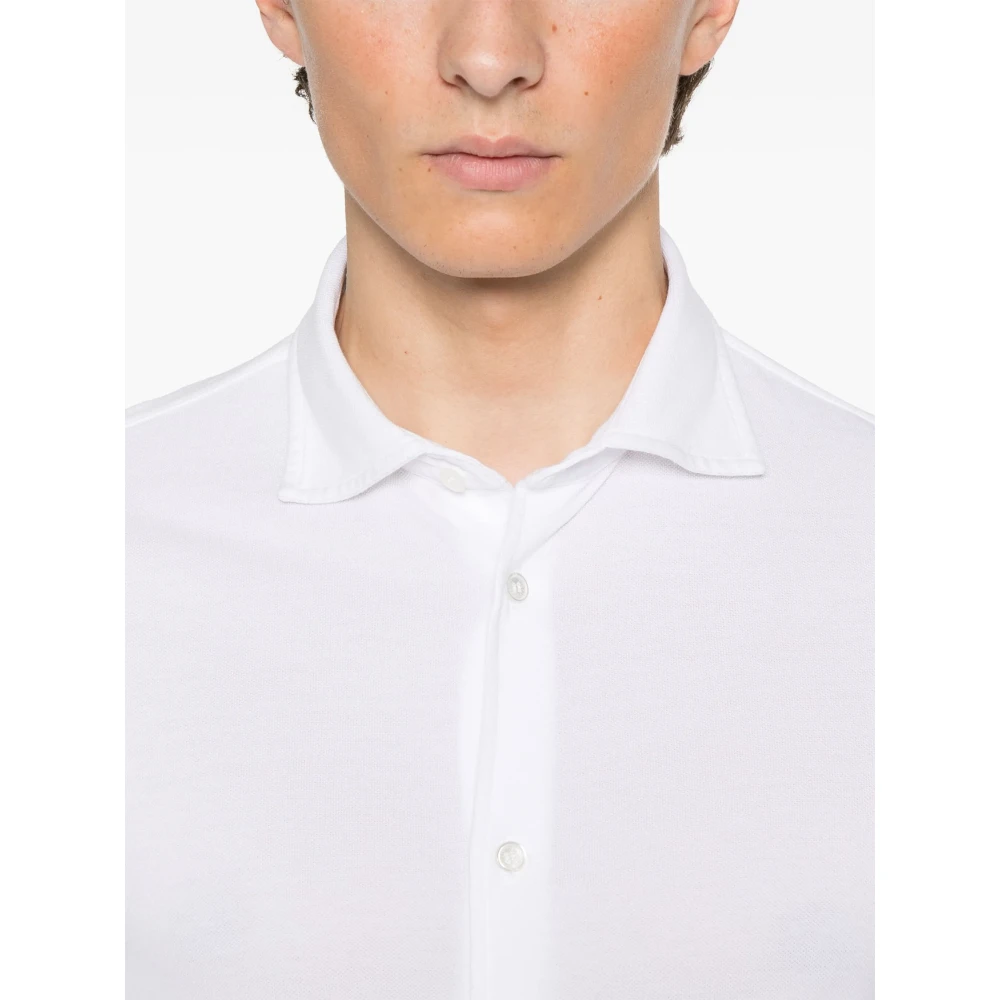 Fedeli Italiaans katoenen overhemd White Heren
